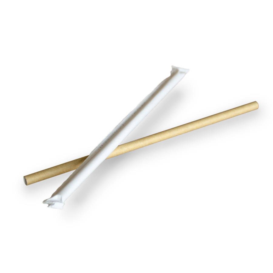 Pailles en kraft avec enveloppe individuelle